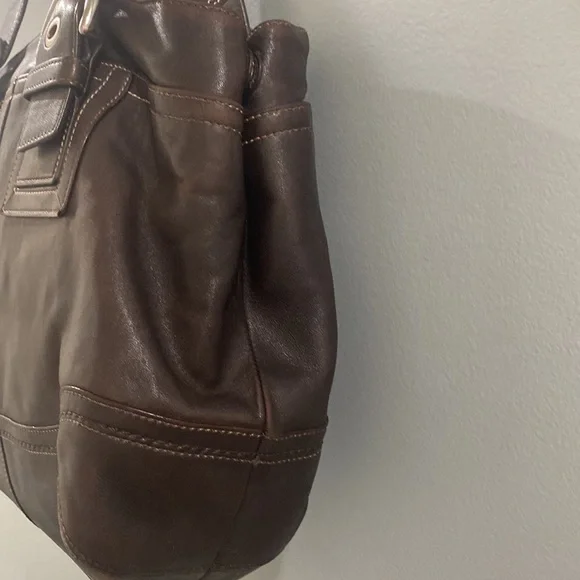 Coach Brown Large Leather Satchel Shoulder Bag - Picture 8 of 9